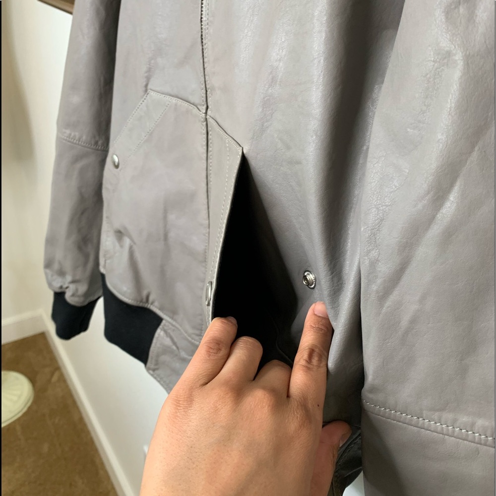 HOGAN RARE HOODED LEATHER BOMBER JACKET - Picture 6 of 11